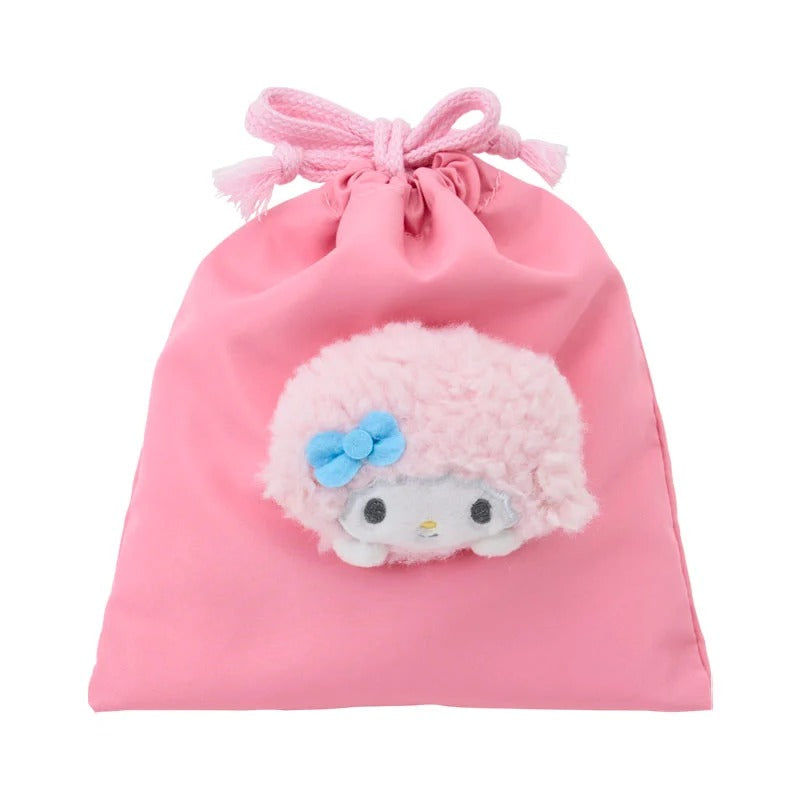 My Sweet Piano Face Plush Drawstring Travel Pouch