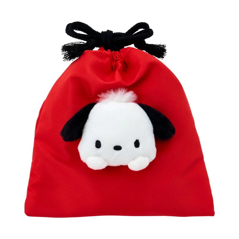 Pochacco Face Plush Drawstring Travel Pouch