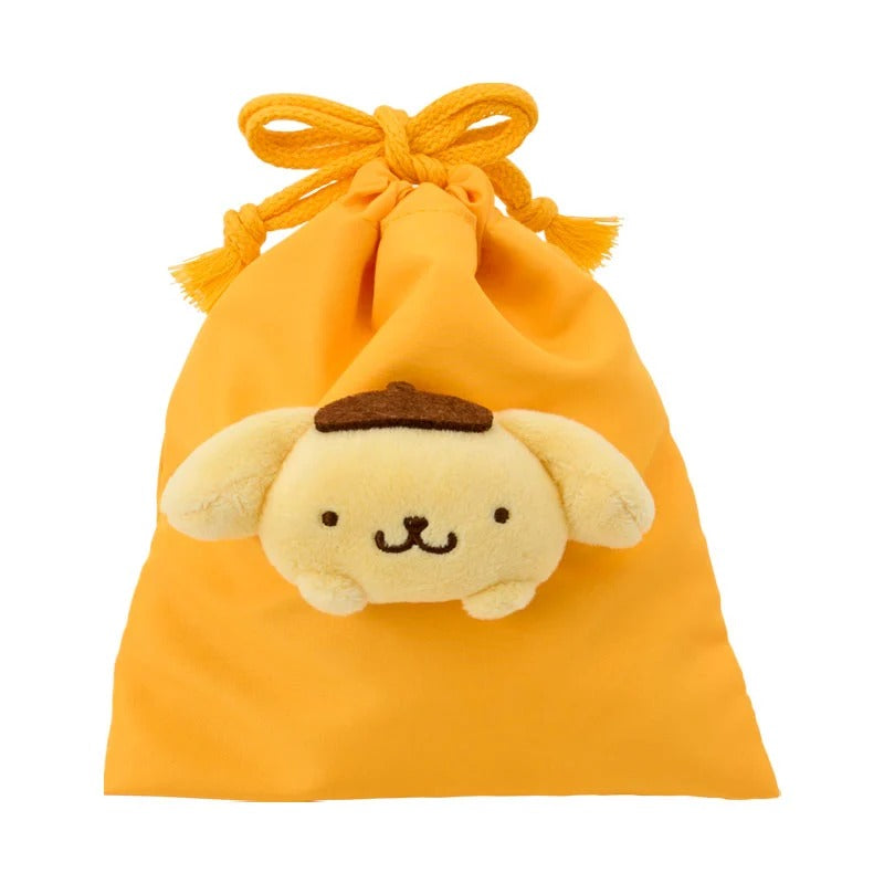 Pompompurin Face Plush Drawstring Travel Pouch