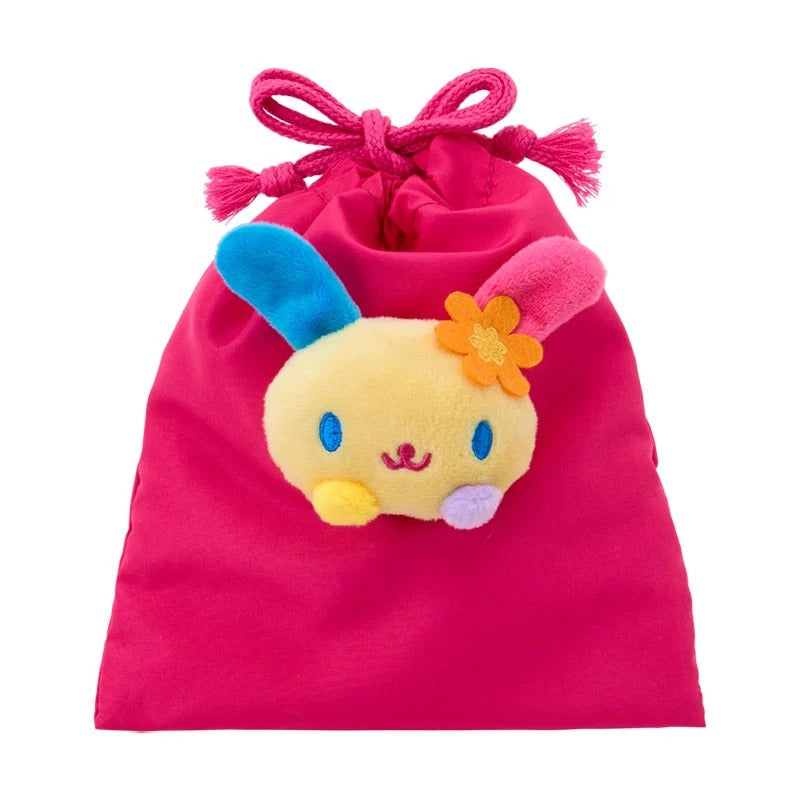 U*SA*HA*NA Face Plush Drawstring Travel Pouch