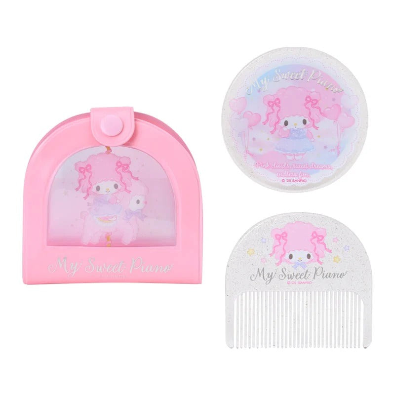My Sweet Piano Dreamy Carousel Mirror and Comb Set, Three Piece