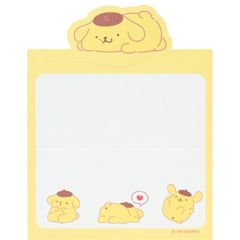Pompompurin Mini Foldable Notes Memo Pad, Strike A Pose Series
