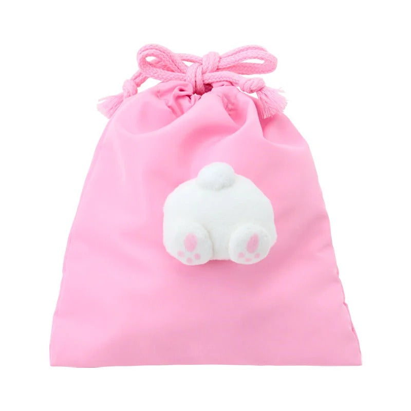 My Melody Plush Face Drawstring Travel Pouch