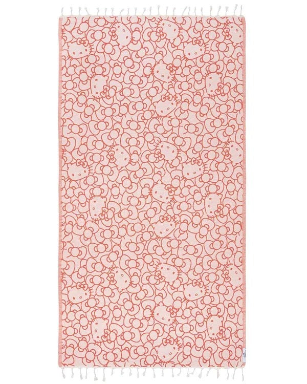 Hello Kitty Sand Cloud Turkish Organic Cotton Beach Towel, Red