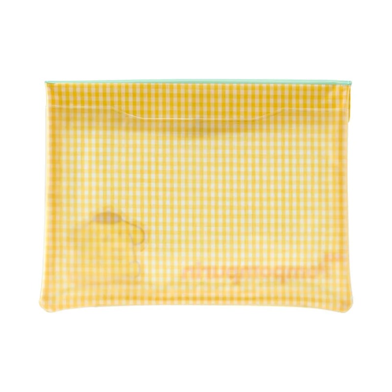 Pompompurin Gingham Flat Pouch With Clear Window