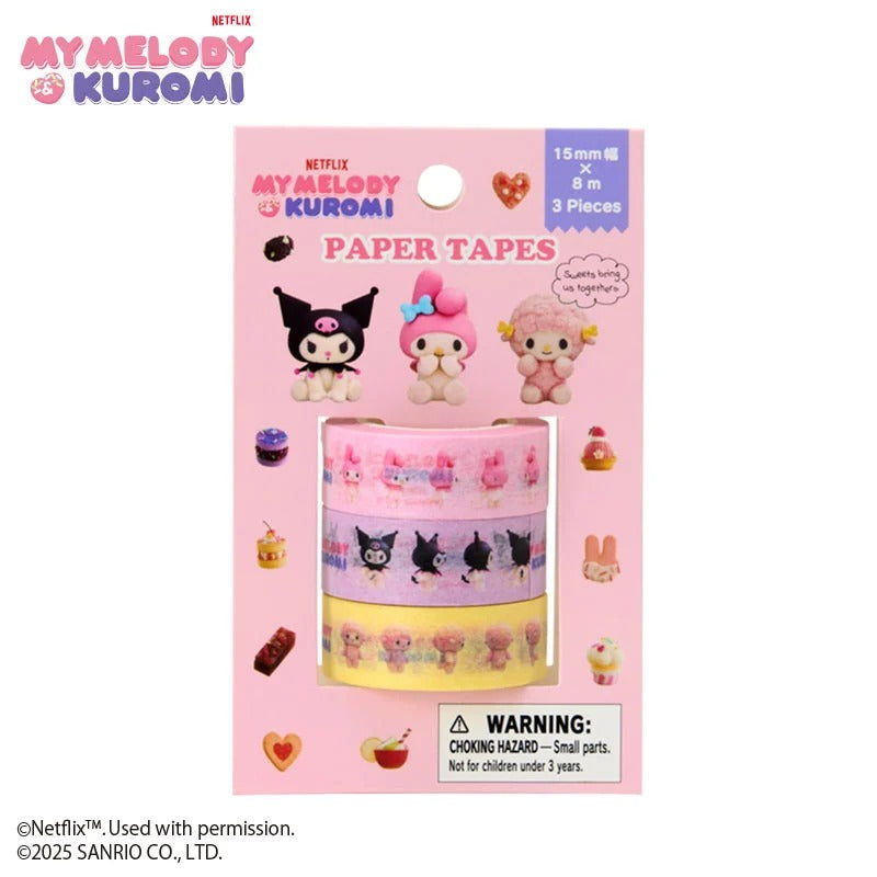 My Melody & Kuromi 3-Piece Washi Tape Set (My Melody & Kuromi Netflix Series)