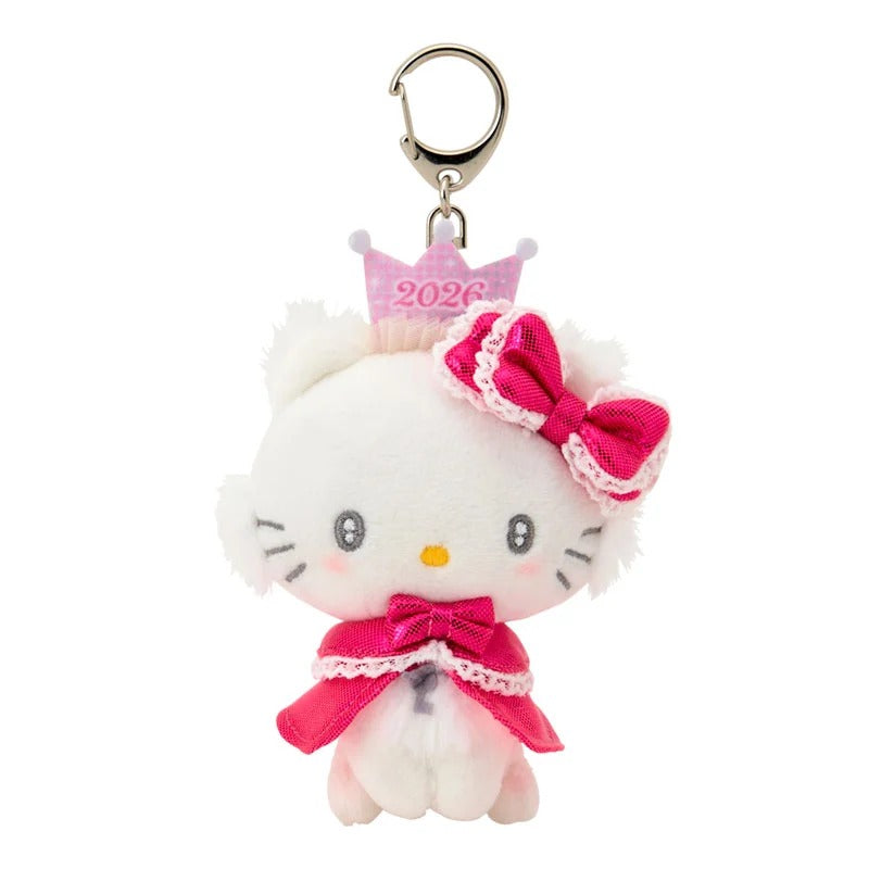 Sanrio Characters Plush Mascot Keychain Blind Box, 2026 New Year Dress Series 2