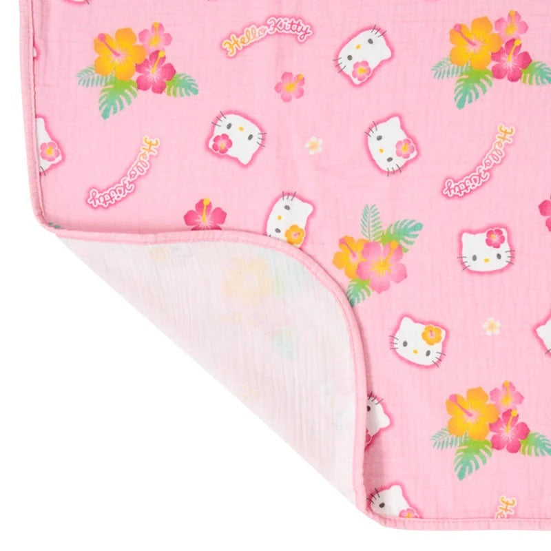 Hello Kitty Hibiscus Soft Cotton Gauze Throw Blanket