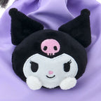 Kuromi Plush Face Drawstring Travel Pouch