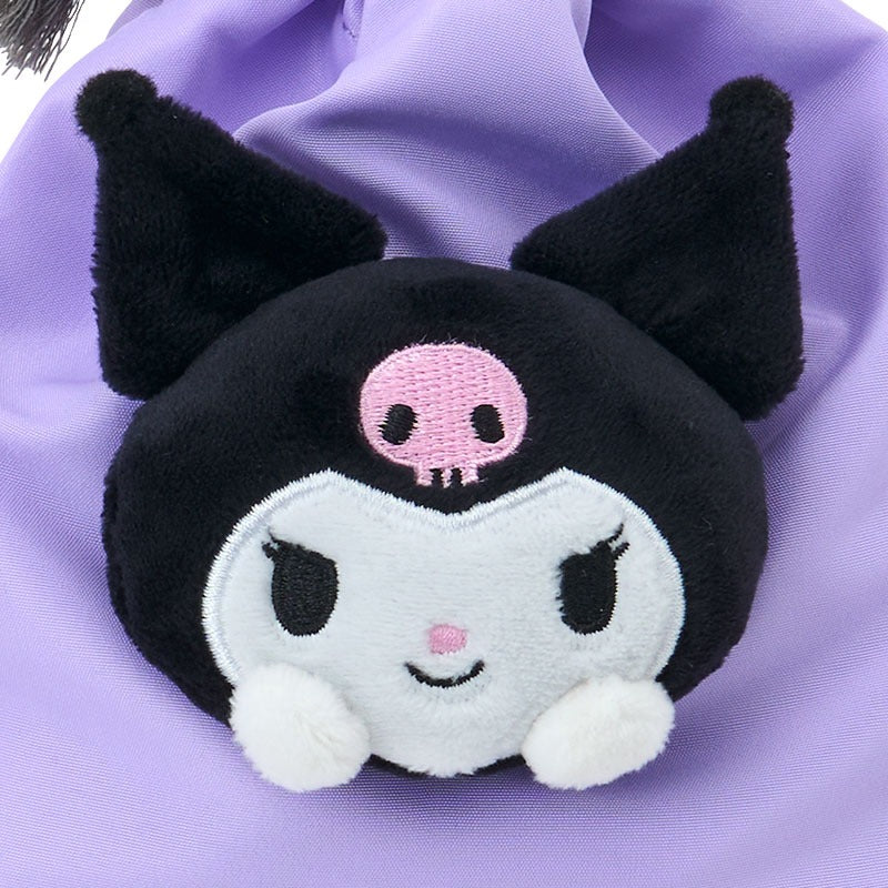 Kuromi Plush Face Drawstring Travel Pouch