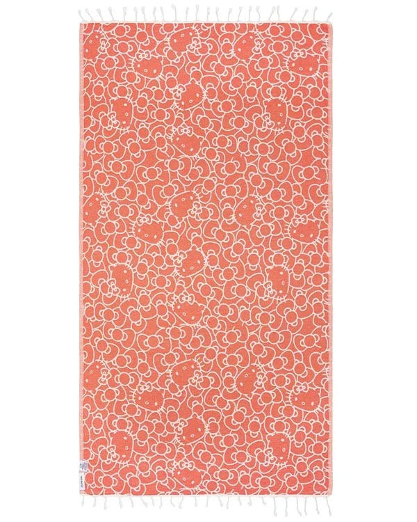 Hello Kitty Sand Cloud Turkish Organic Cotton Beach Towel, Red