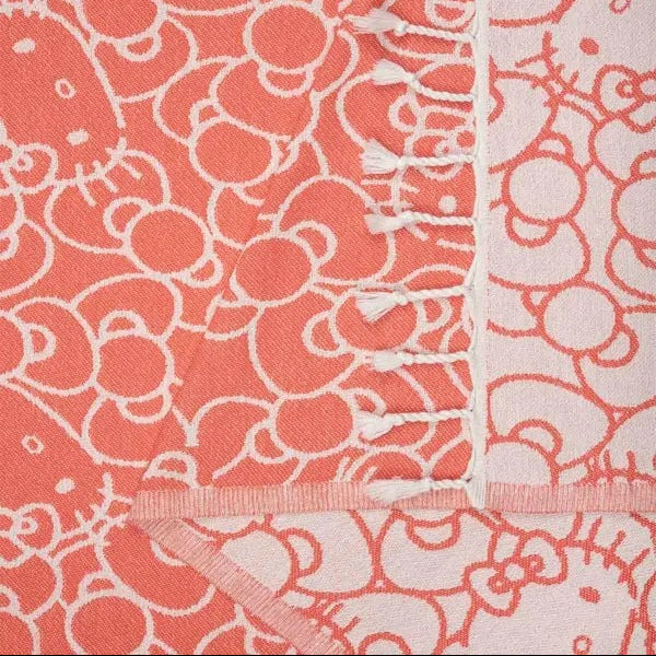 Hello Kitty Sand Cloud Turkish Organic Cotton Beach Towel, Red
