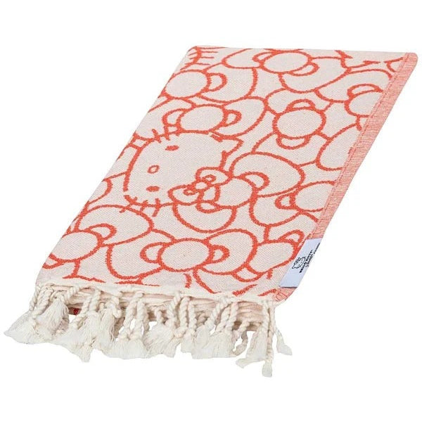 Hello Kitty Sand Cloud Turkish Organic Cotton Beach Towel, Red