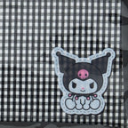 Kuromi Gingham Flat Pouch With Clear Window