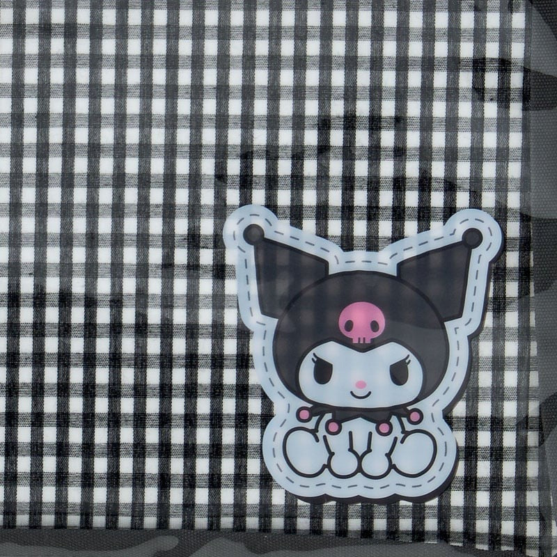 Kuromi Gingham Flat Pouch With Clear Window