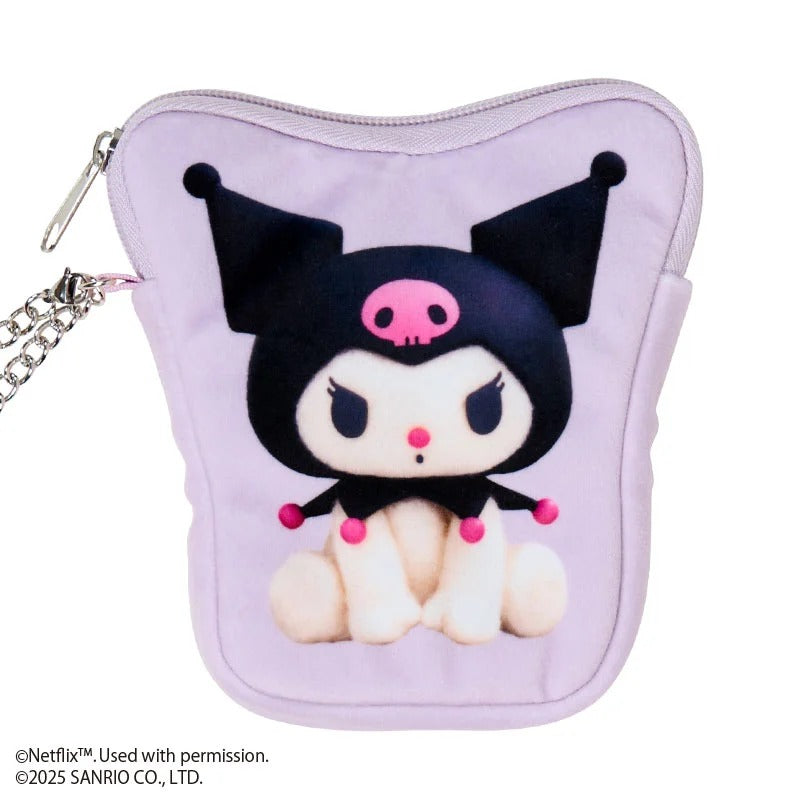 Kuromi Netflix Series Mini Card Case With Wrist Chain