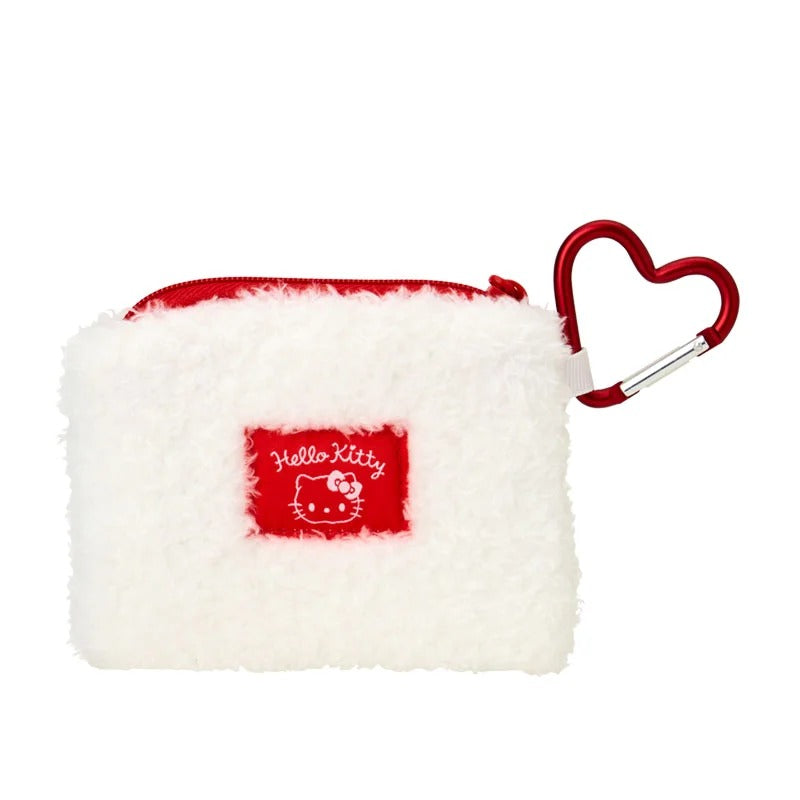 Hello Kitty Fuzzy Mini Zip Pouch with Carabiner