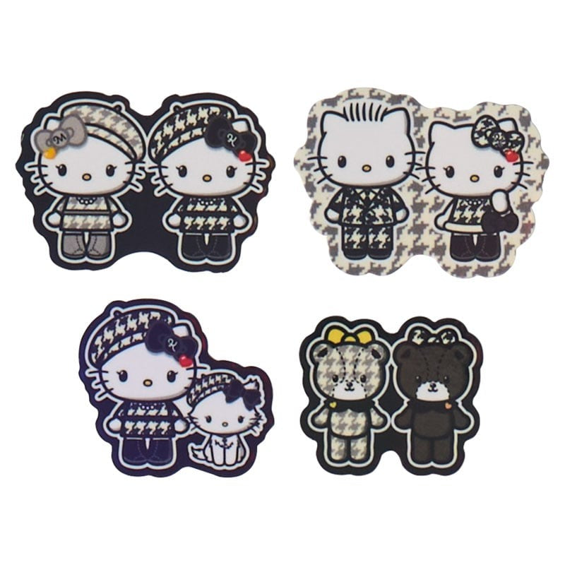 Hello Kitty Monochrome Birthday Twins 24 Piece Sticker Pack