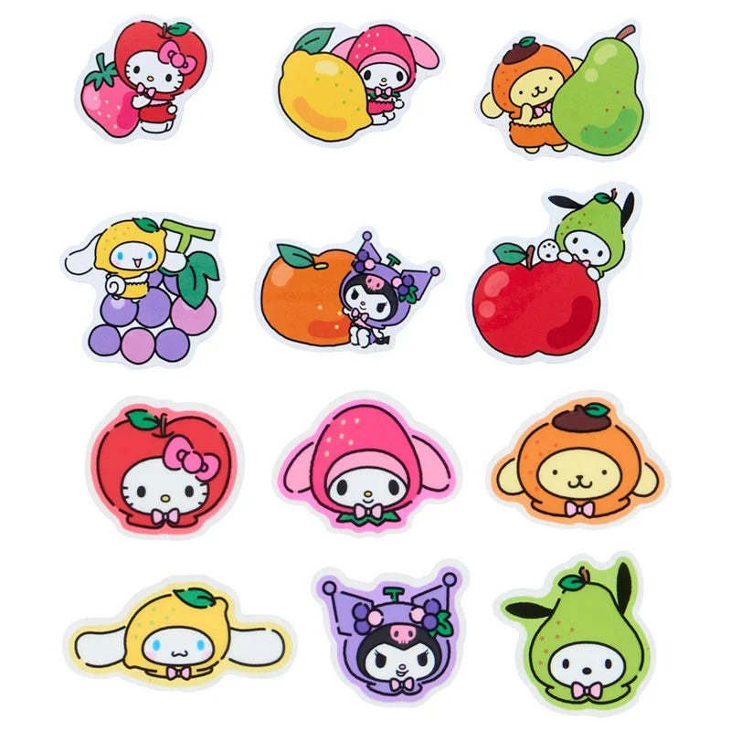 Sanrio Characters 35 Piece Sticker Set, Fruits Series