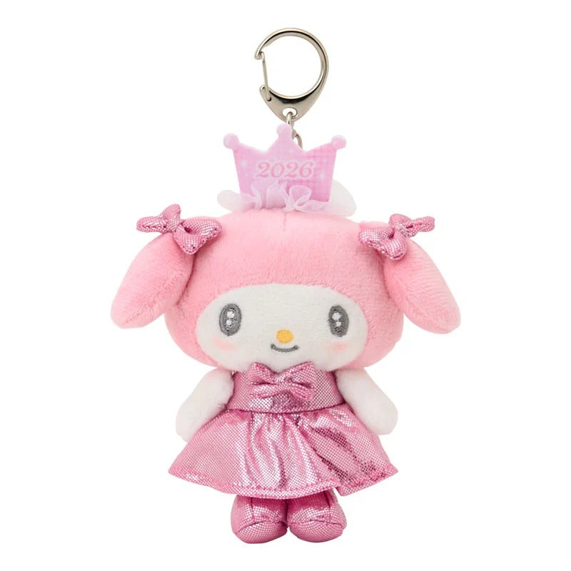 Sanrio Characters Plush Mascot Keychain Blind Box, 2026 New Year Dress Series 2