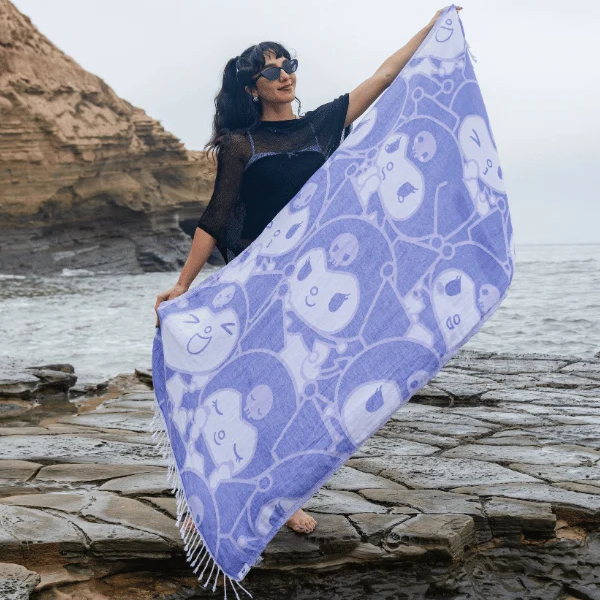 Kuromi Sand Cloud Organic Cotton Beach Towel, Jam