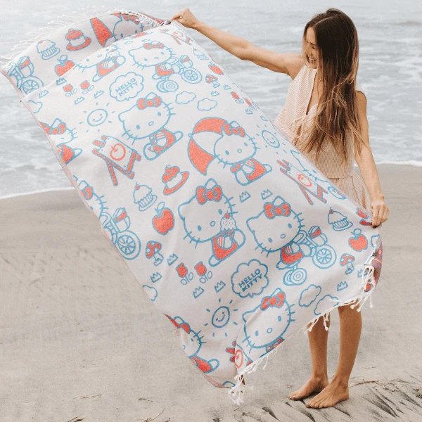 Hello Kitty Sand Cloud Organic Cotton Beach Towel, Play Day