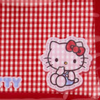 Hello Kitty Gingham Flat Pouch With Clear Window