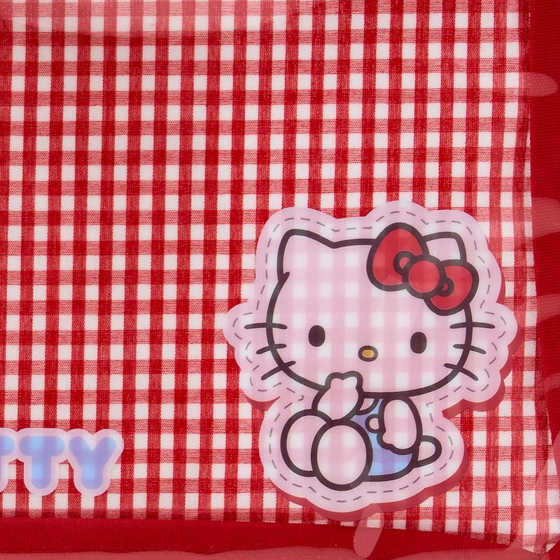 Hello Kitty Gingham Flat Pouch With Clear Window