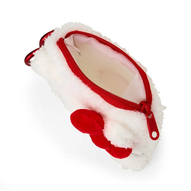 Hello Kitty Fuzzy Mini Zip Pouch with Carabiner