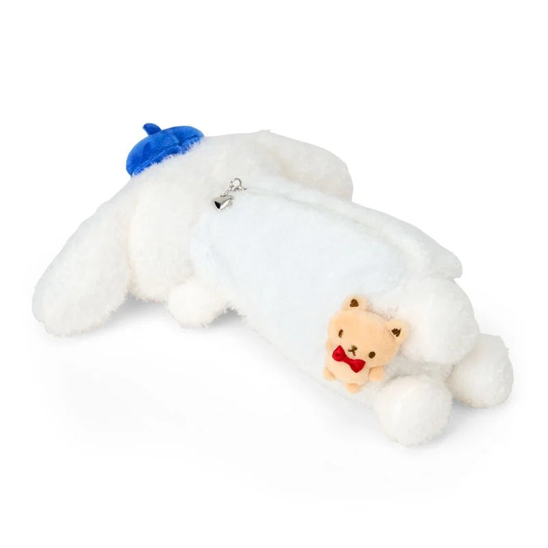 Cinnamoroll x Kuma-san Plush Pencil Case, Blue
