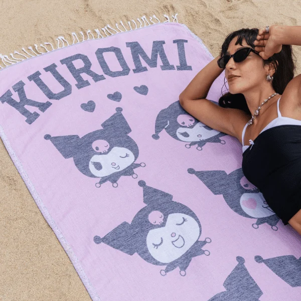 Kuromi Sand Cloud Organic Cotton Beach Towel, Cheeky