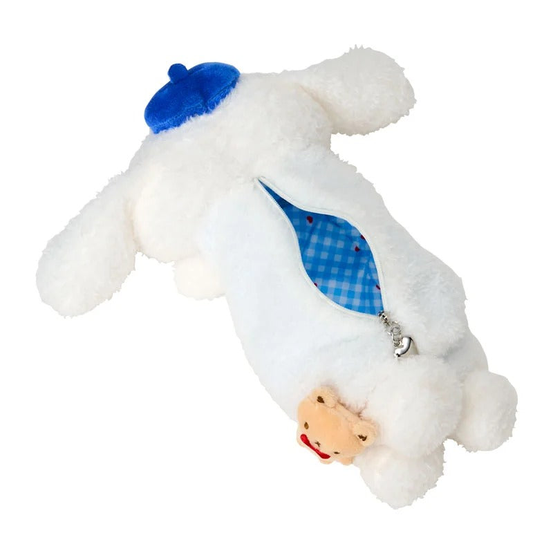 Cinnamoroll x Kuma-san Plush Pencil Case, Blue