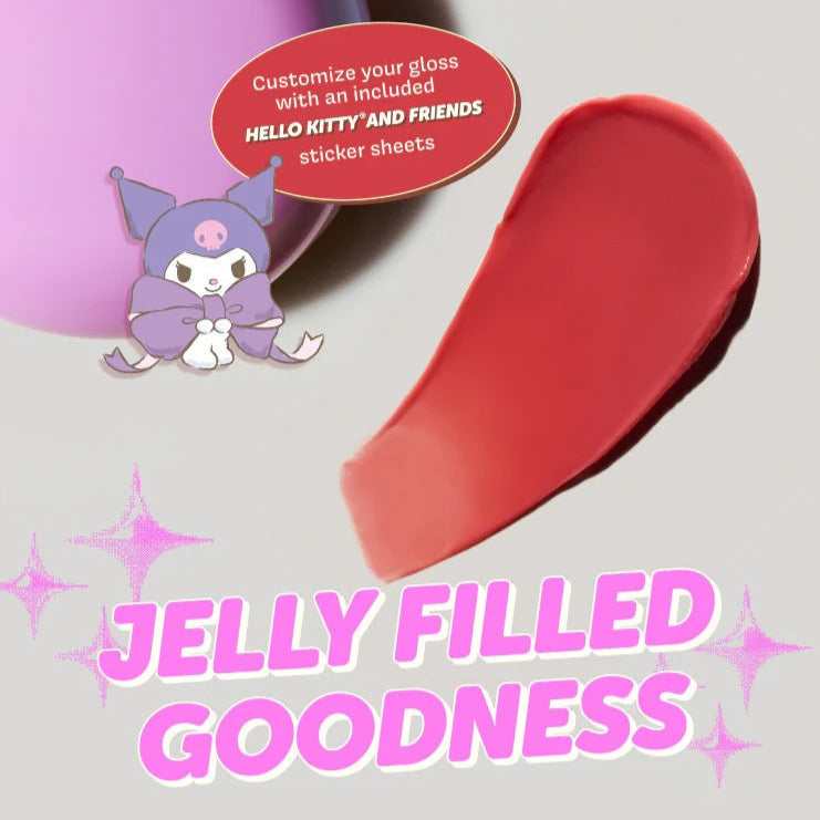 Kuromi Creme Shop Gloss Jelly Peptide Lip Glaze, Apricot