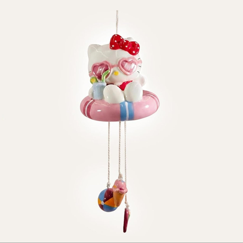 Hello Kitty Beach Fun Coastal Ceramic Wind Chime