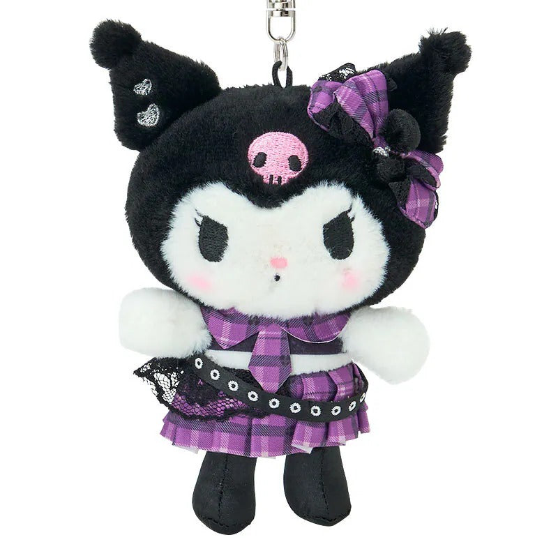 Kuromi Plush Mascot Keychain, Rock and Check Series