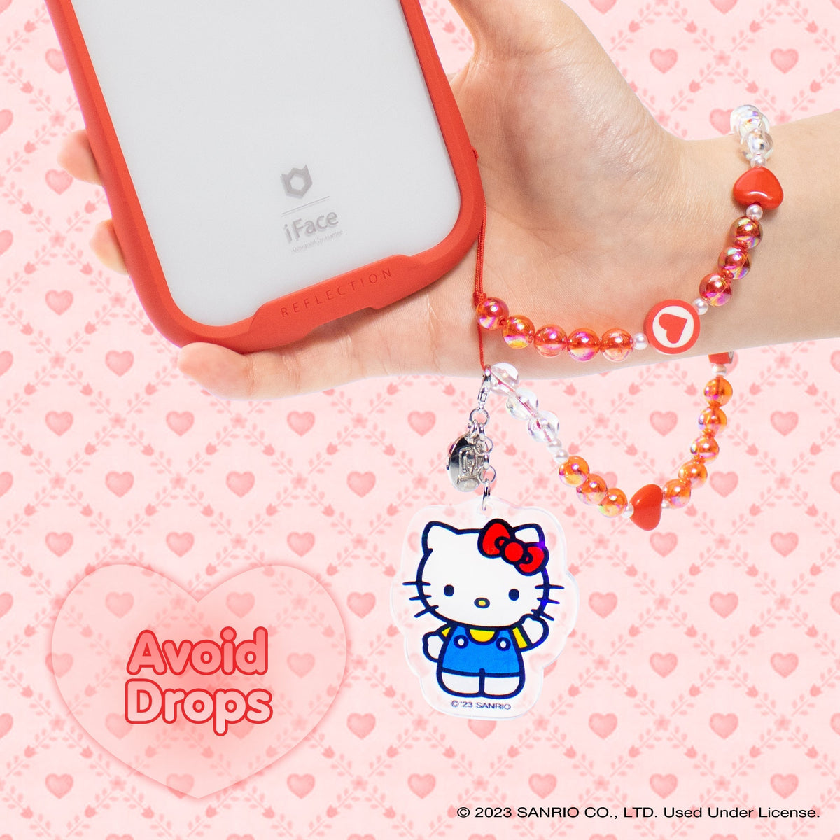 Hello Kitty Beaded Charm Phone Wrist Strap