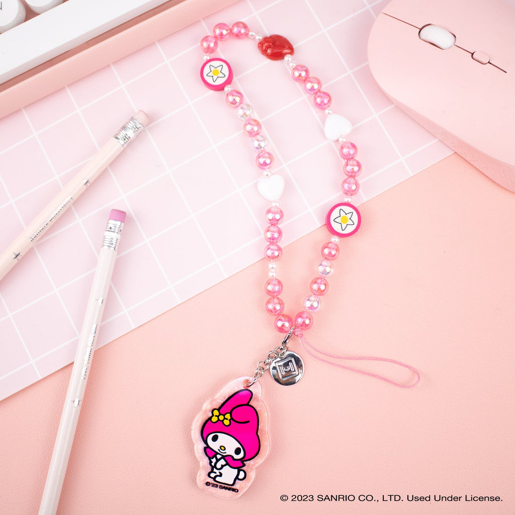 My Melody Beaded Charm Phone Wrist Strap