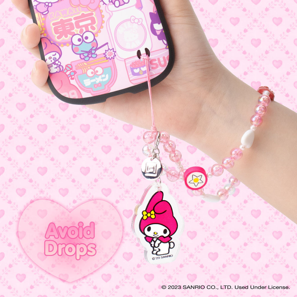 My Melody Beaded Charm Phone Wrist Strap