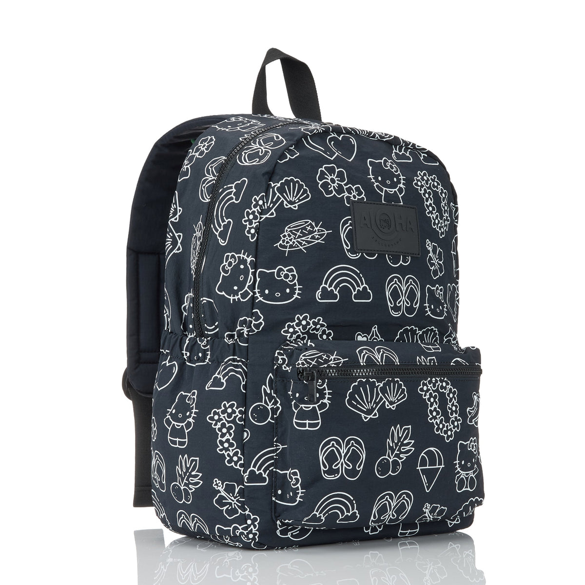 Hello Kitty Aloha Collection Keep It Light Backpack, Black and White Icons
