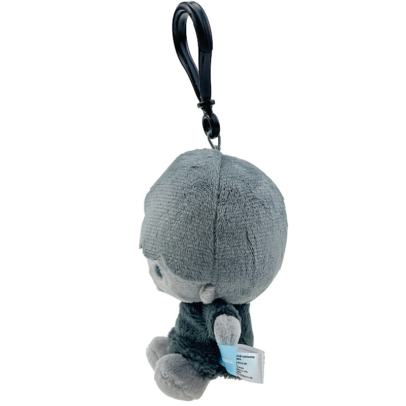 Kiki Ash Monochrome Plush Mascot Clip, 4 Inch