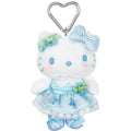 Hello Kitty Blue Plush Mascot Keychain (50th Anniv. Floral Series)