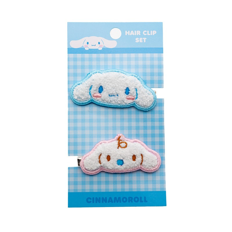 Cinnamoroll and Milk 2-Piece Chenille Hair Clips