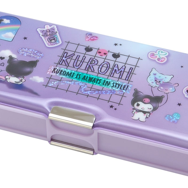 Kuromi 2-Way Puffy Vinyl Pencil Case With Sharpener