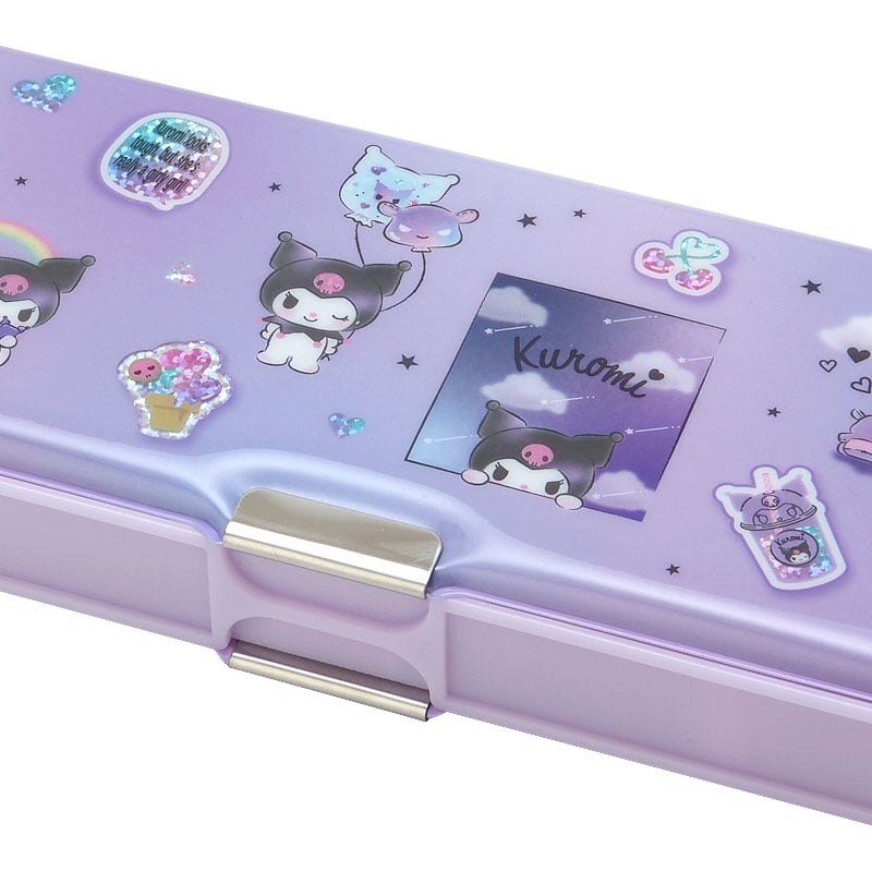Kuromi 2-Way Puffy Vinyl Pencil Case With Sharpener