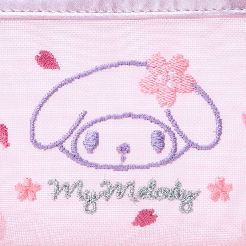 My Melody Pink Sakura Mesh Zipper Pouch