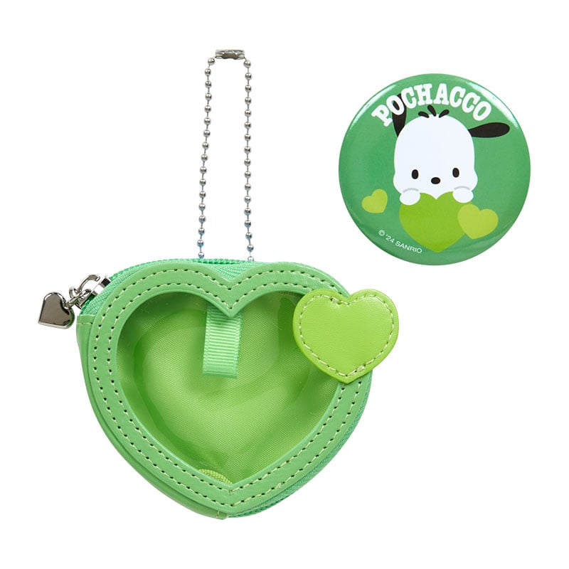 Pochacco Mini Pouch and Pin Set (Big Heart Series)