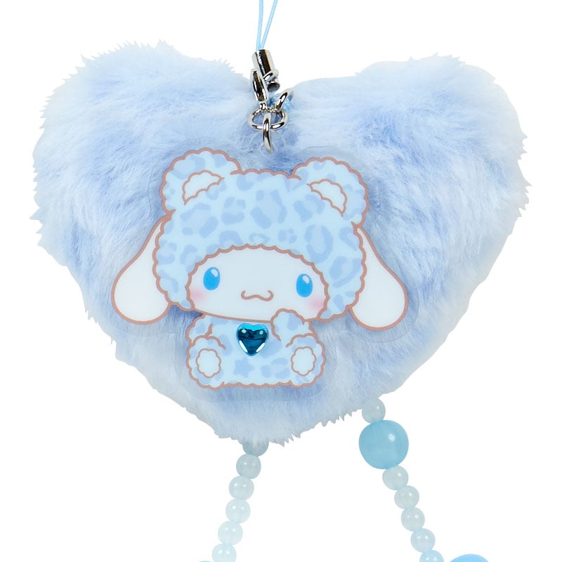 Cinnamoroll Plush Heart Smartphone Charm, Leopard Pals Series