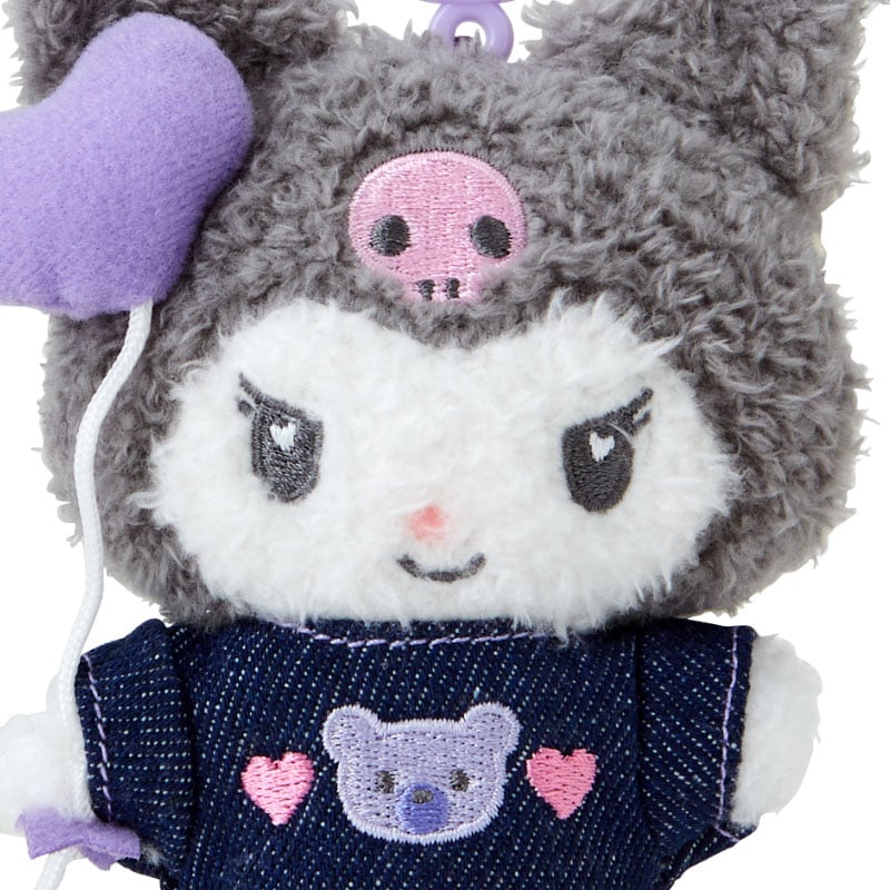 Kuromi Keychain Mascot Clip, Denim Patch Series