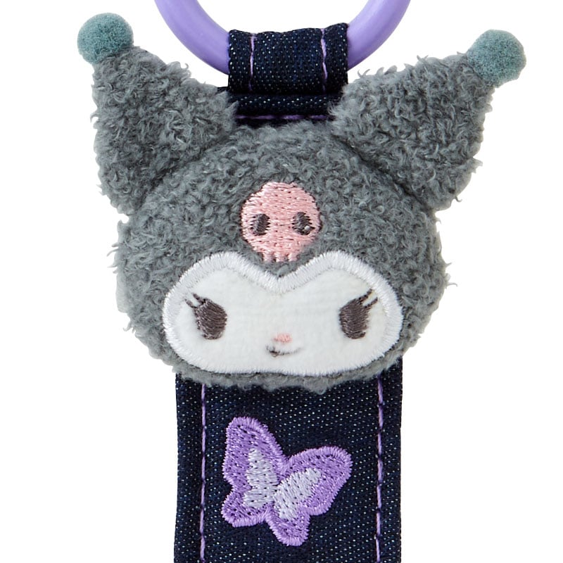 Kuromi Logo Keychain, Denim Patch Series