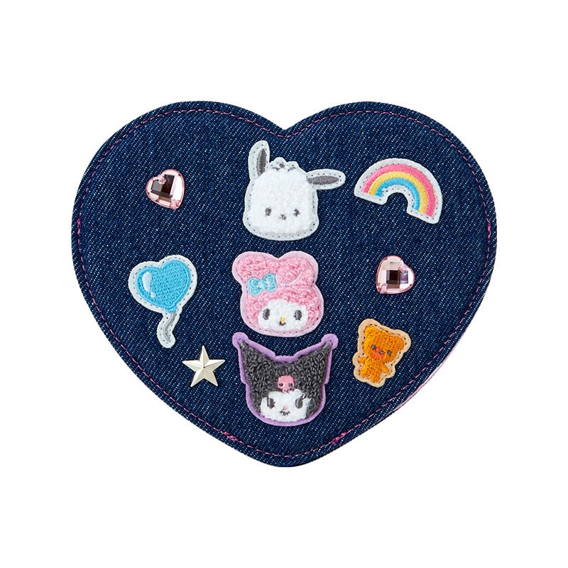 Sanrio Characters Folding Stand Mirror, Denim Patch Series